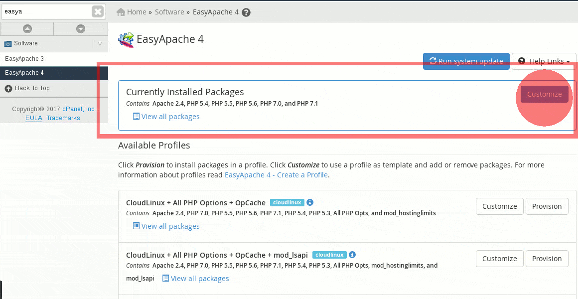 Configure EasyApache 4 Step by Step - 01