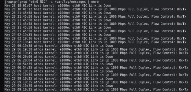 eth link down linux